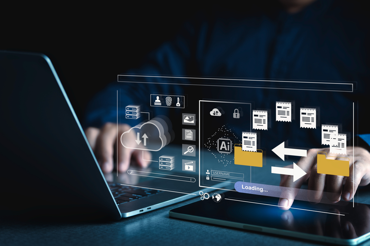 hands at computer IDP page